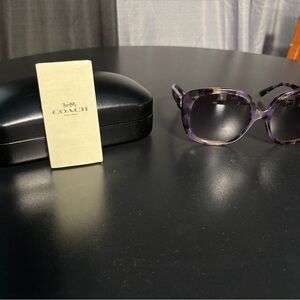COACH Purple Tortoiseshell Women's Sunglasses